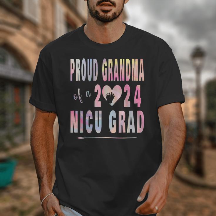 Colorful Proud Grandma 2024 NICU Graduate Baby Graduation Unisex T-Shirt