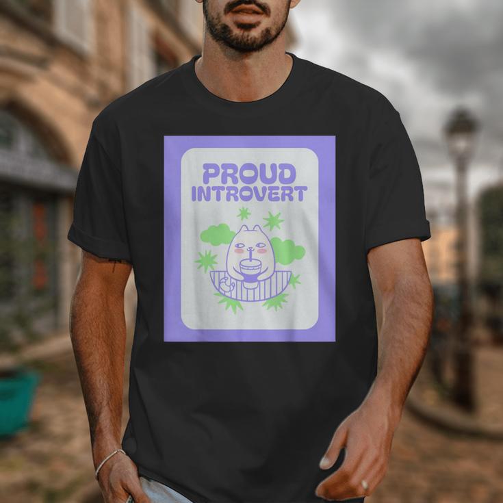 Cool Fun Cute Proud Introvert Cat Character For Men Women Unisex T-Shirt