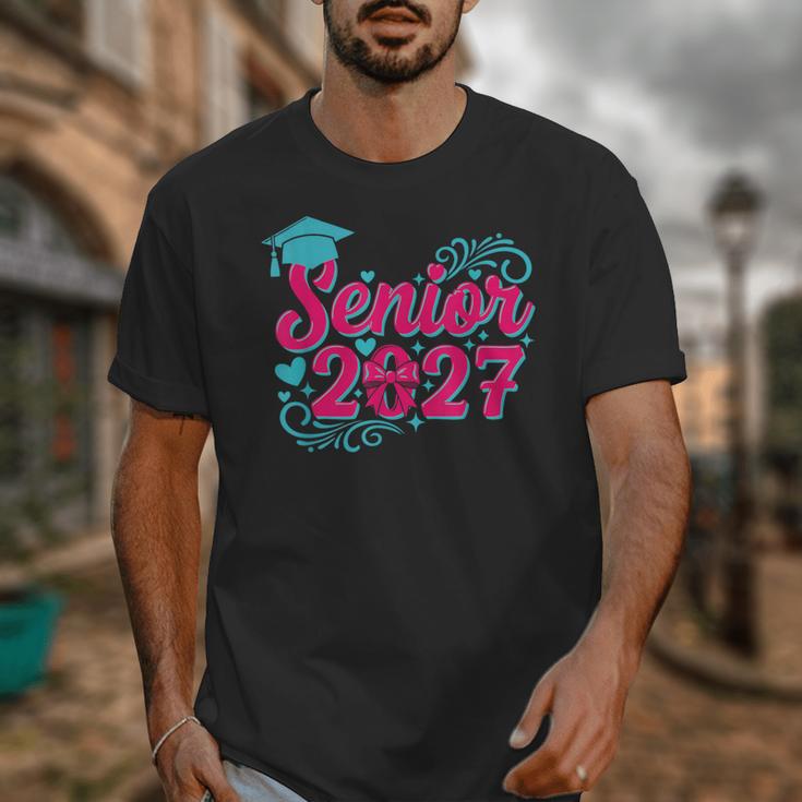 Coquette Pink Bow Senior 2027 Class Of Graduation Unisex T-Shirt