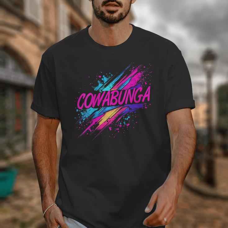 Cowabunga Retro 80s 90s Nostalgia Slang Neon Grunge Art Unisex T-Shirt