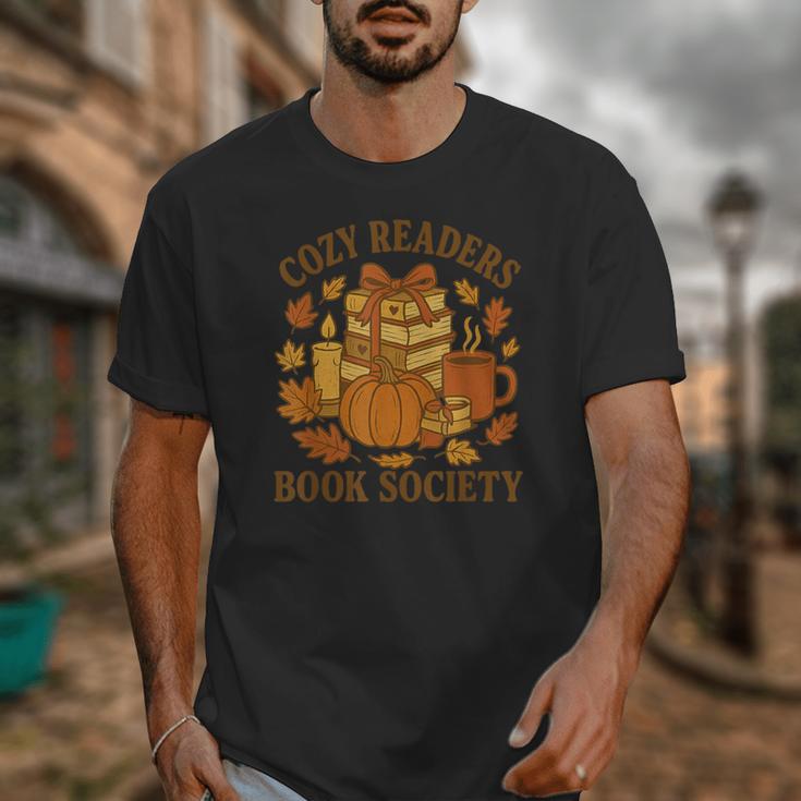 Cozy Readers Book Society Vintage Fall Books & Pumpkin Unisex T-Shirt