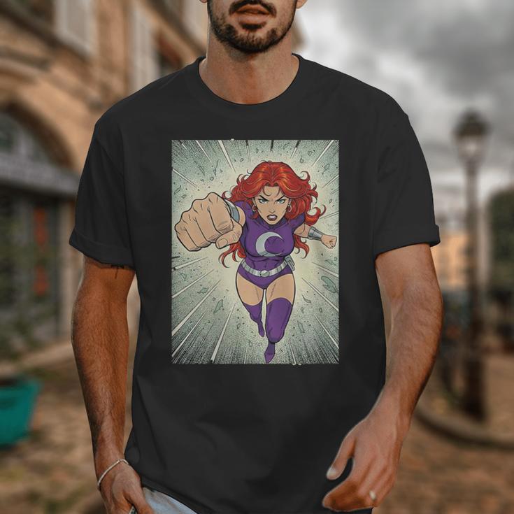 The Crimson Crescent 90s Retro Comic Book Superheroine Art Unisex T-Shirt The Crimson Crescent 90s Retro Comic Book Superheroine Art Unisex T-Shirt