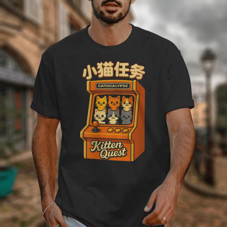 Cute Cats Retro 1980's Arcade Nostalgia Old Game Cabinet Unisex T-Shirt
