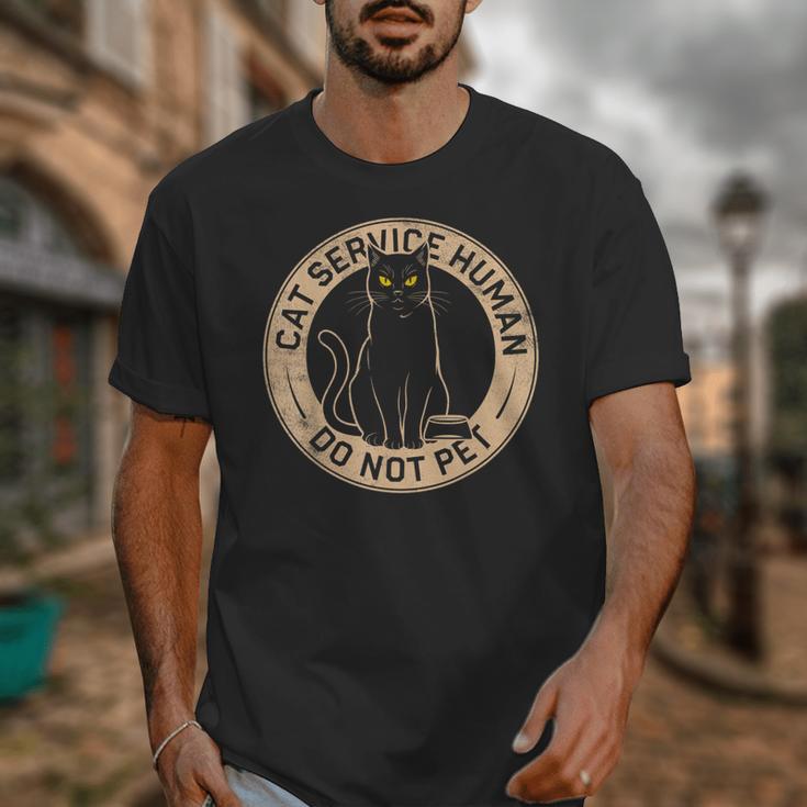 Cute Introvert Cat Service Human Do Not Pet Cat Joke Unisex T-Shirt Cute Introvert Cat Service Human Do Not Pet Cat Joke Unisex T-Shirt