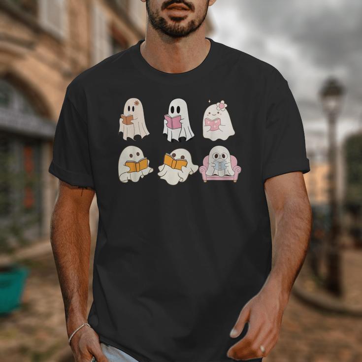 Cute Spooky Reading Book Halloween Fall Ghost Autumn Unisex T-Shirt