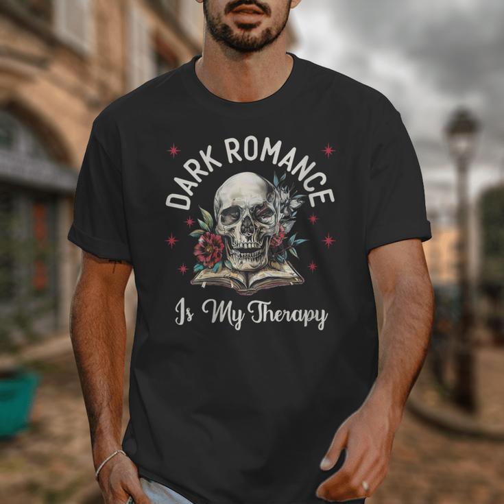 Dark Romance Is My Therapy Book Lover Merch Trigger Warning Unisex T-Shirt