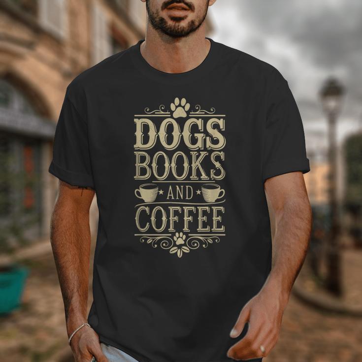 Dogs Books And Coffee Unisex T-Shirt Dogs Books And Coffee Unisex T-Shirt