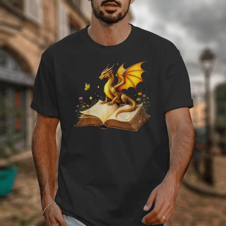 Dragon Fantasy Book Lover Bookish Reader Bookworm Wildflower Unisex T-Shirt