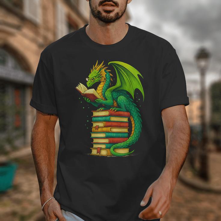 Dragon Reading Books Matching Bookworm Readers Librarian Unisex T-Shirt