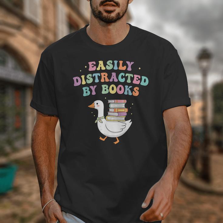 Easily Distracted By Books Silly-Goose Bookish Library Read Unisex T-Shirt Easily Distracted By Books Silly-Goose Bookish Library Read Unisex T-Shirt