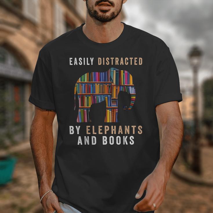 Easily Distracted By Elephants And Books Elephant Unisex T-Shirt