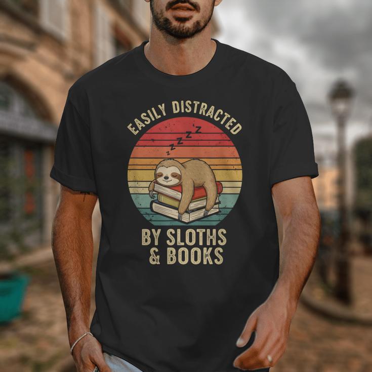 Easily Distracted By Sloths And Books Unisex T-Shirt
