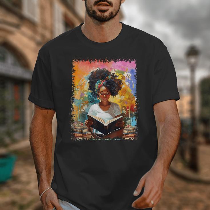 Educated Afro Girl Reading Book Lover History Month Unisex T-Shirt