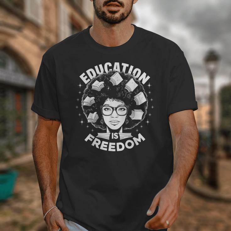 Education Is Freedom History Books African Pride Women Unisex T-Shirt