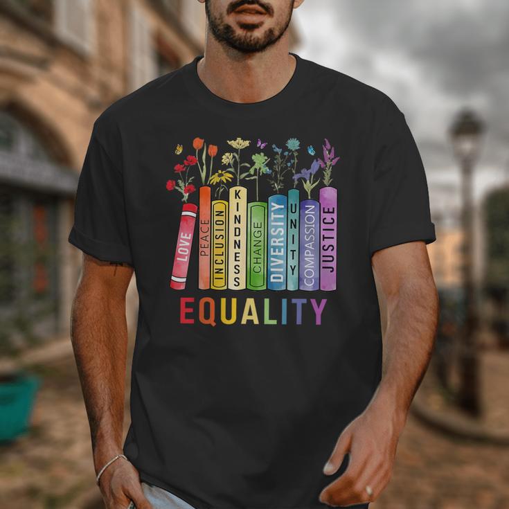 Equality Books Peace Love Compassion LGBT Gay Lesbian Pride Unisex T-Shirt Equality Books Peace Love Compassion LGBT Gay Lesbian Pride Unisex T-Shirt