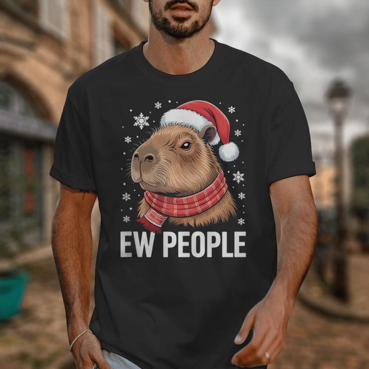 Ew People Capybara Christmas Introvert Holiday Humor Unisex T-Shirt