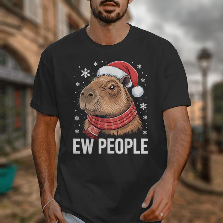 Ew People Capybara Christmas Introvert Holiday Humor Unisex T-Shirt