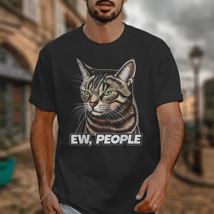 Ew People Cat Tabby Cat Antisocial Grumpy Introvert Unisex T-Shirt