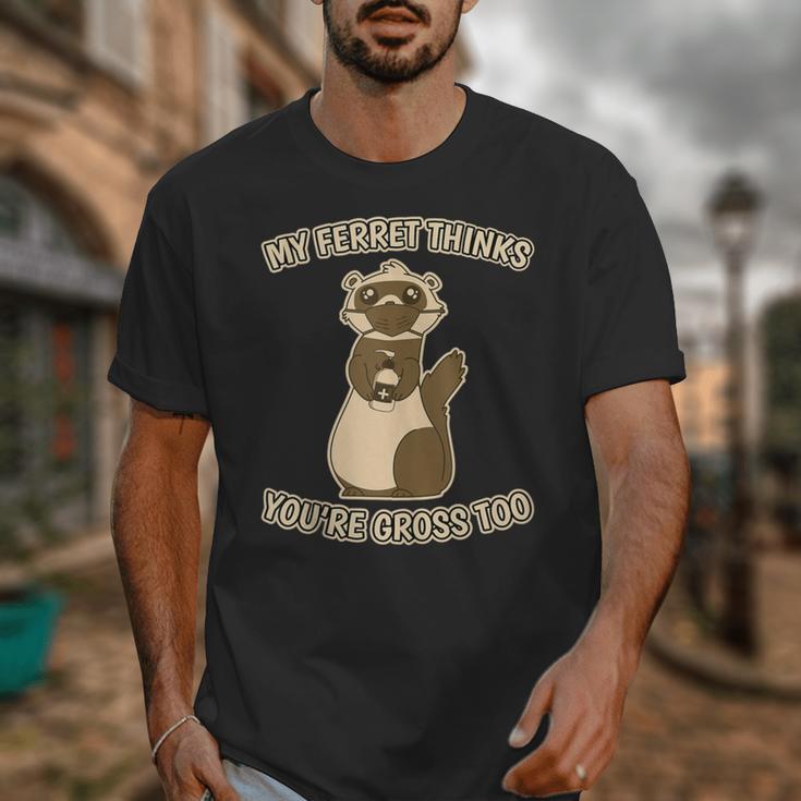 Ew People Ferret Saying Mask Introvert Ferrets Unisex T-Shirt