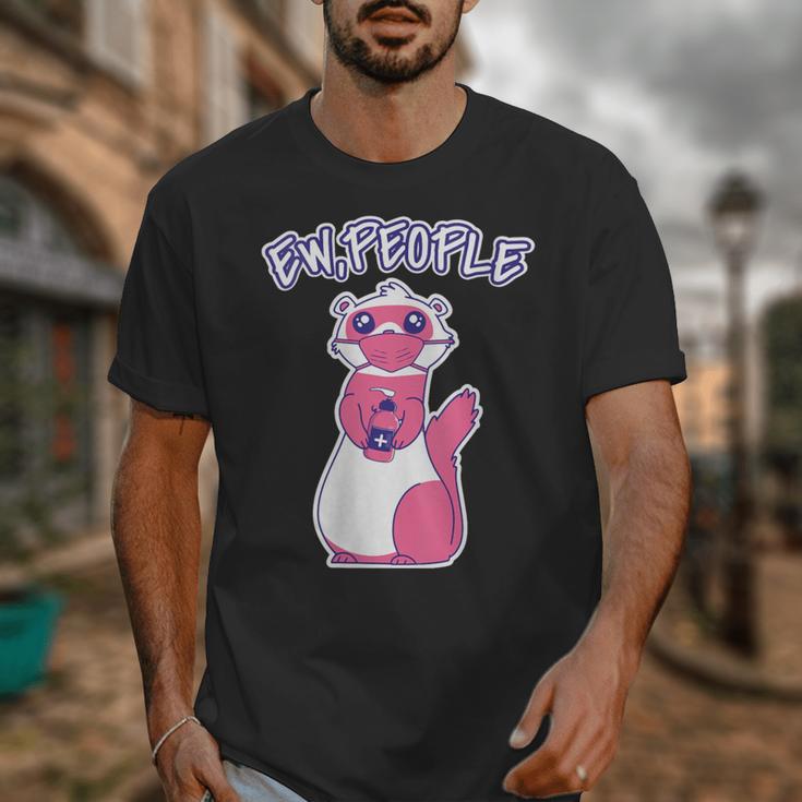 Ew People Introvert Ferrets Saying Mask Ferret Unisex T-Shirt