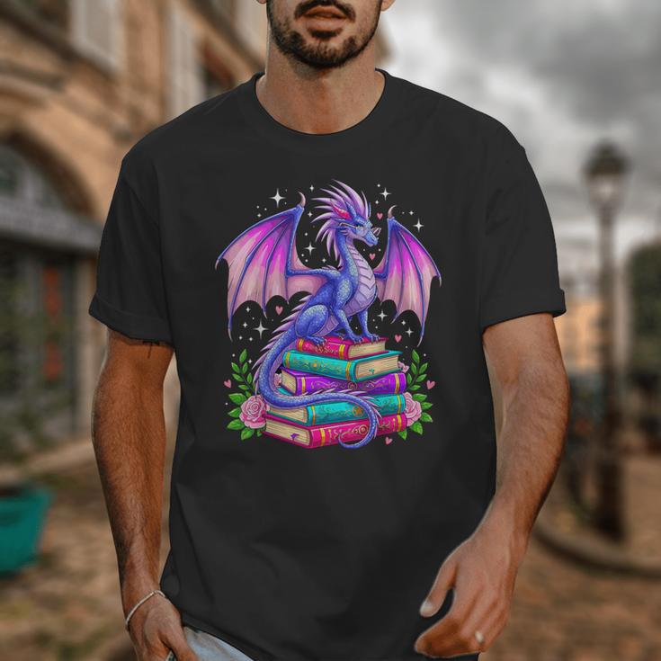 Fantasy Dragon Reading Books Bookworm Unisex T-Shirt