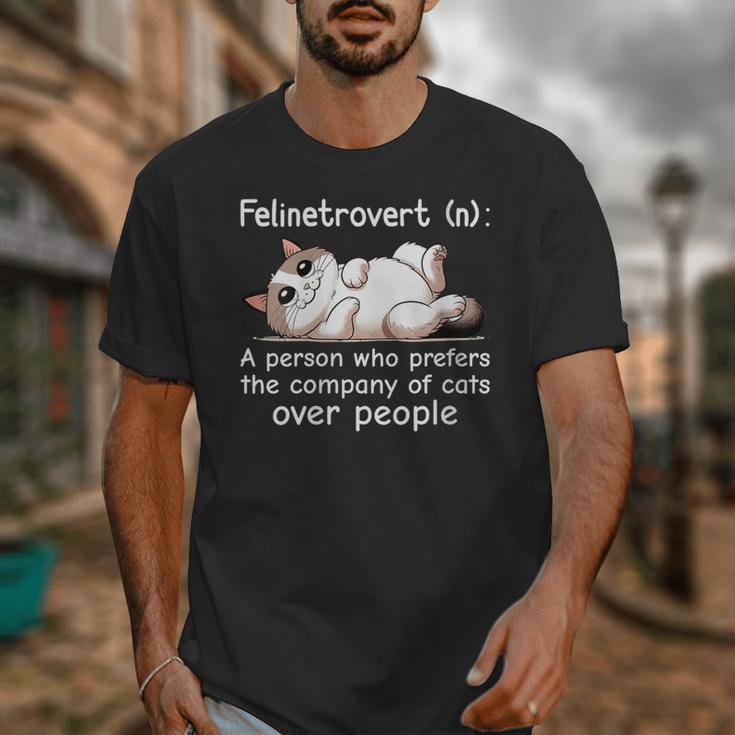 Felinetrovert Definition Cat Lover Introvert Humor Cats Unisex T-Shirt