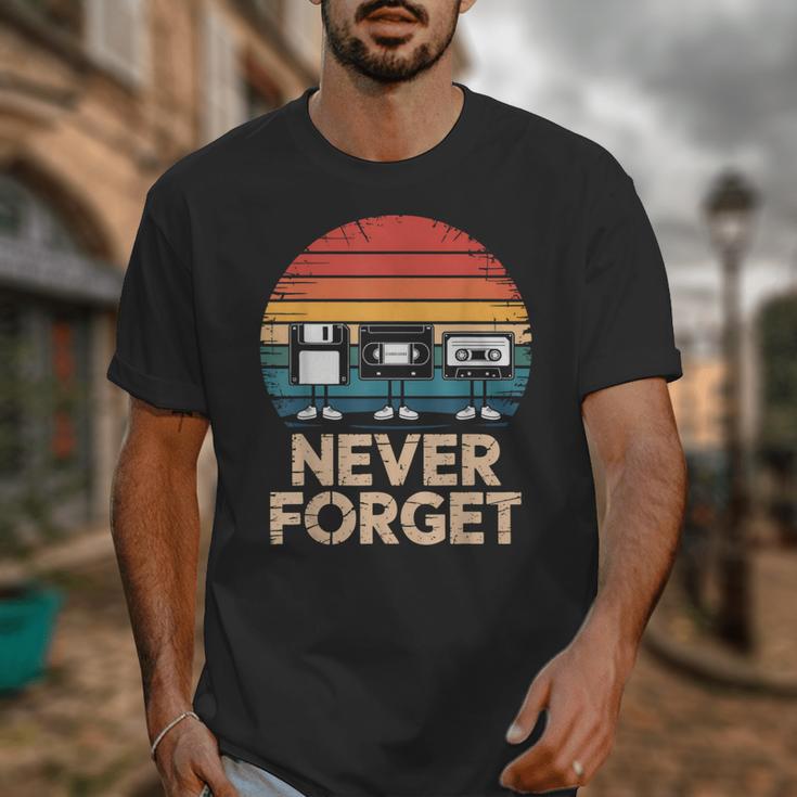 Floppy VHS Cassette Never Forget Retro 80s 90s Nostalgia Unisex T-Shirt