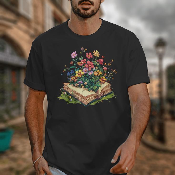 Floral Book Bloom Wildflowers Literature Nature Fantasy Unisex T-Shirt Floral Book Bloom Wildflowers Literature Nature Fantasy Unisex T-Shirt