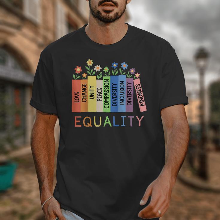 Floral Book Equality Human Rights Social Justice Peace Love Unisex T-Shirt
