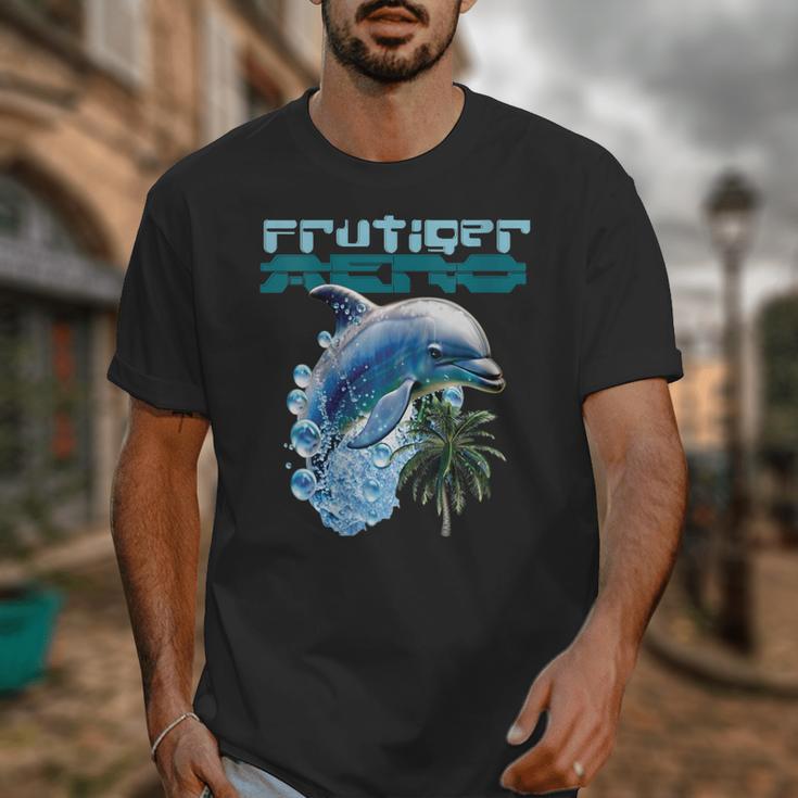 Frutiger Aero Splashy Dolphin Y2k Aesthetic Graphic Unisex T-Shirt
