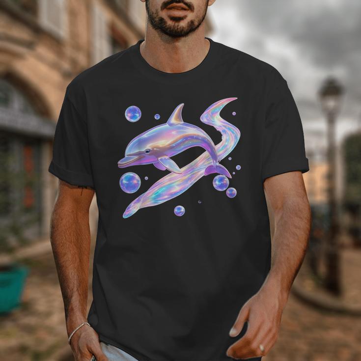 Frutiger Aero Y2K Chrome Dolphin Unisex T-Shirt