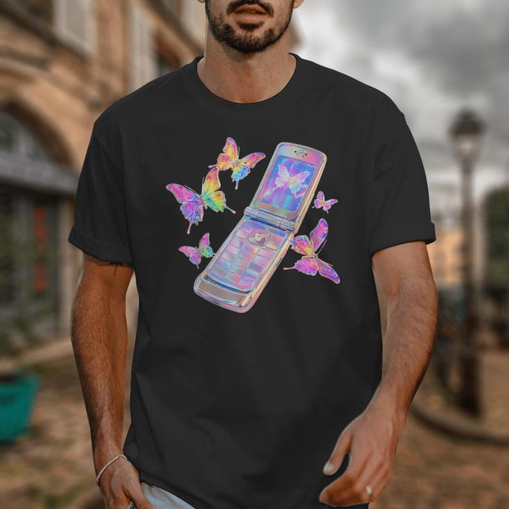 Frutiger Aero Y2K Chrome Phone Butterfly Unisex T-Shirt Frutiger Aero Y2K Chrome Phone Butterfly Unisex T-Shirt