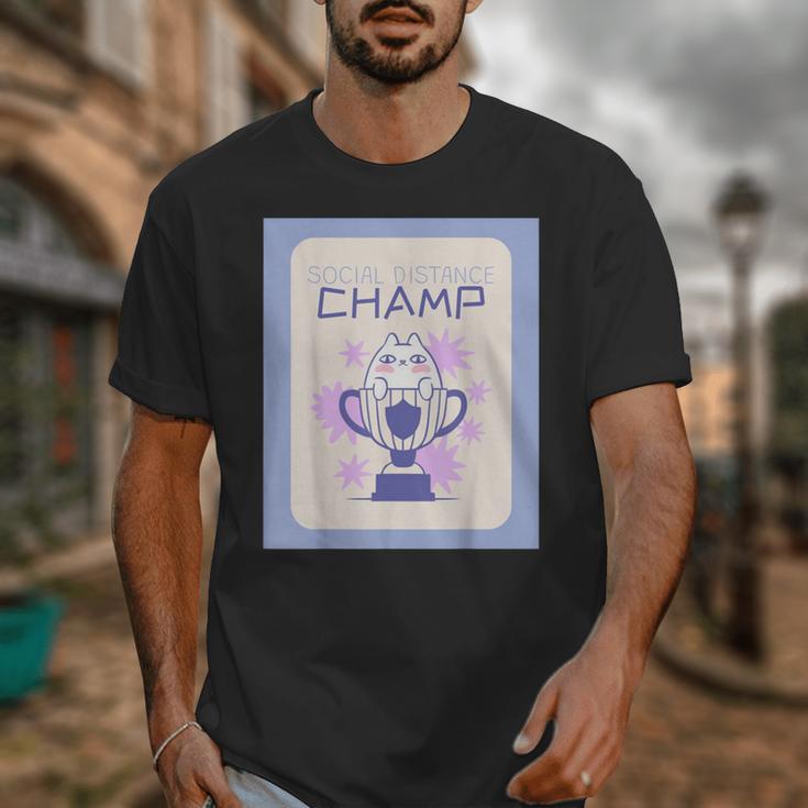 Fun Cute Introvert Cat Character Trophy For Men Women Unisex T-Shirt Fun Cute Introvert Cat Character Trophy For Men Women Unisex T-Shirt
