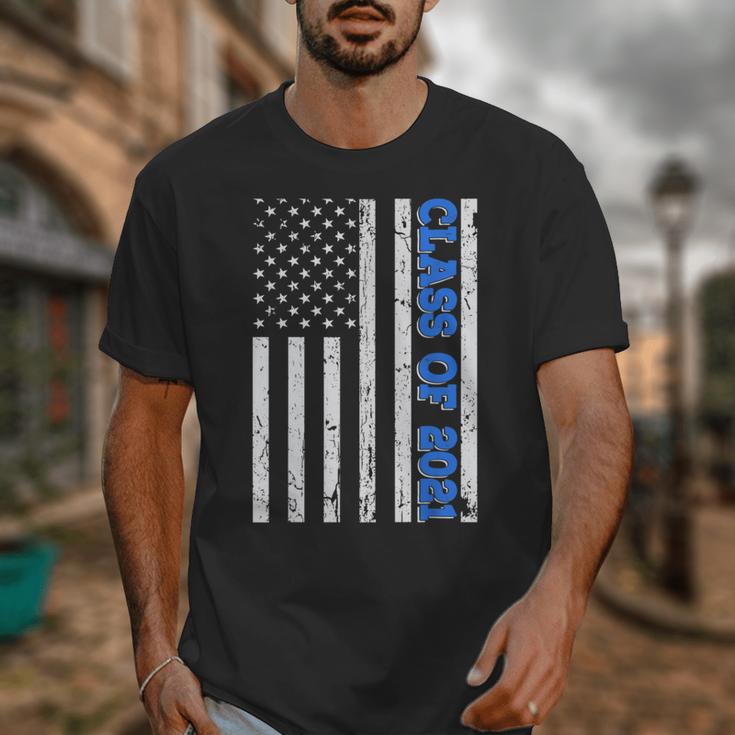 Funny Class Of 2021 American Flag Senior Graduation Unisex T-Shirt