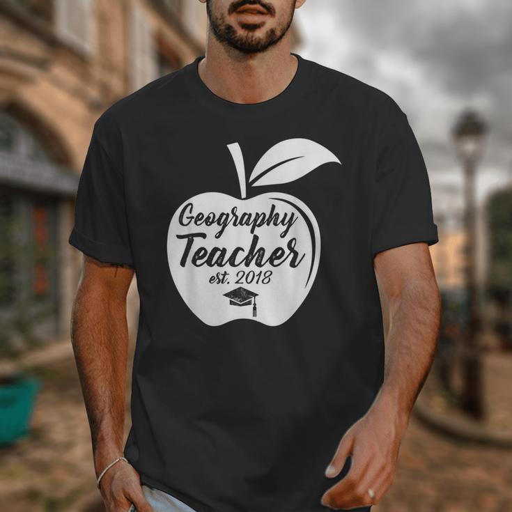 Geography Teacher Est 2018 School GraduationShirt Unisex T-Shirt