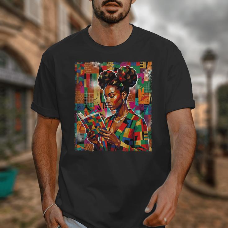 Geometric History Educated Women Reading Book Melanin Unisex T-Shirt