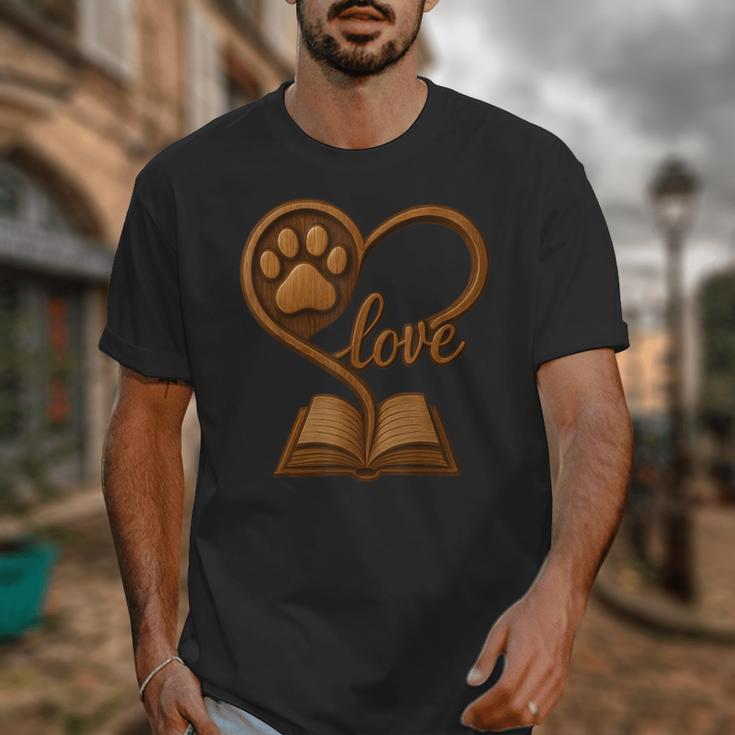 Girl Who Loves Dogs & Books Heart Dog Lover Reader Reeding Unisex T-Shirt Girl Who Loves Dogs & Books Heart Dog Lover Reader Reeding Unisex T-Shirt