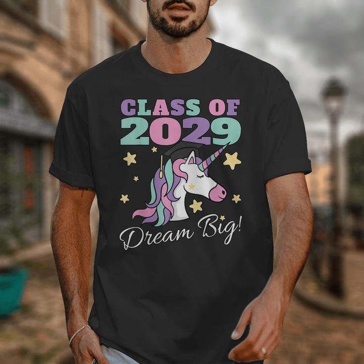 Girls Class Of 2029 Magical Unicorn Graduation Cap Unisex T-Shirt