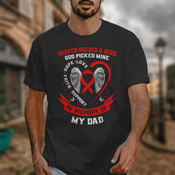 Go Red In Memory Of Dad Heart Disease Awareness Memorial Unisex T-Shirt Go Red In Memory Of Dad Heart Disease Awareness Memorial Unisex T-Shirt