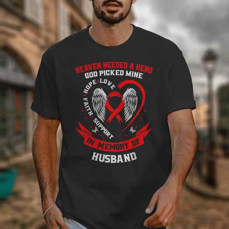 Go Red In Memory Of Husband Heart Disease Awareness Graphic Unisex T-Shirt