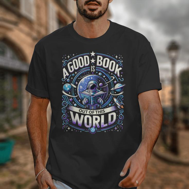 A Good Book Is Out Of This World Shirt Astronaut Reading Unisex T-Shirt