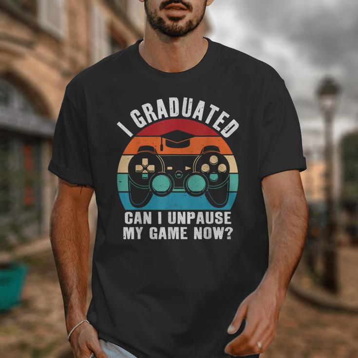 I Graduated Can I Unpause My Game Now Retro Graduation Unisex T-Shirt
