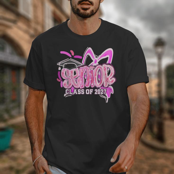 Graduation 2027 Senior 2027 Class Of 2027 Coquette Pink Girl Unisex T-Shirt