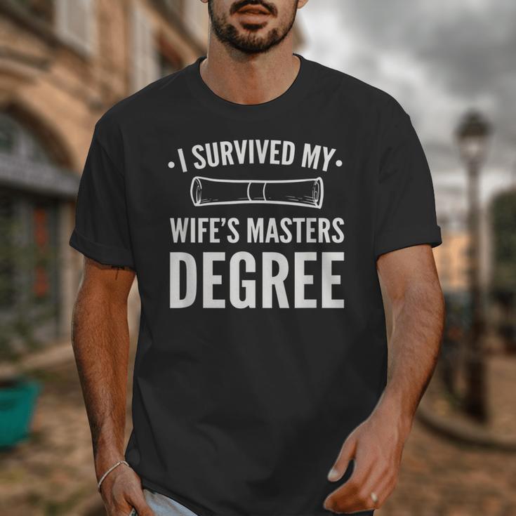 Graduation Day Husband I Survived My Wifes Masters Degree Unisex T-Shirt