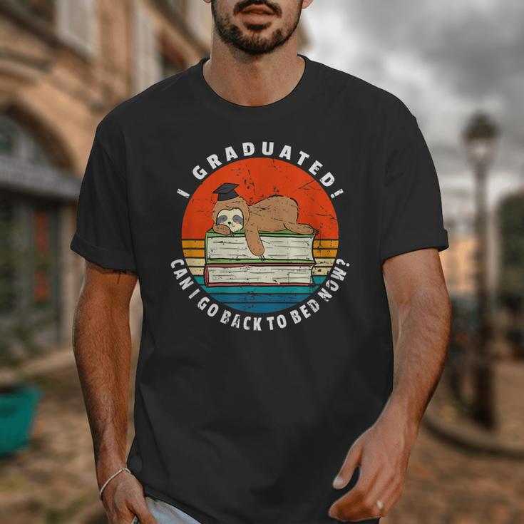 Graduation Sloth Can I Go Back To Bed Now Vintage Unisex T-Shirt