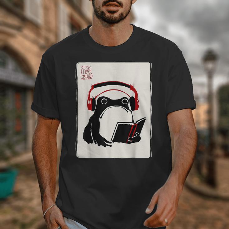 Grumpy Frog Books Music Kawaii Ink Japanese Unisex T-Shirt