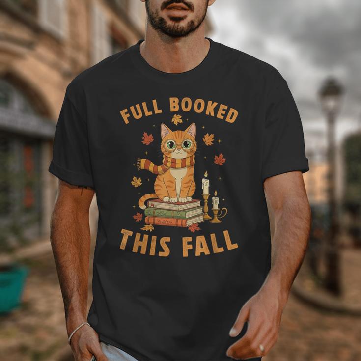 Halloween Fully Booked This Fall Book Ginger Cat Reading Unisex T-Shirt Halloween Fully Booked This Fall Book Ginger Cat Reading Unisex T-Shirt