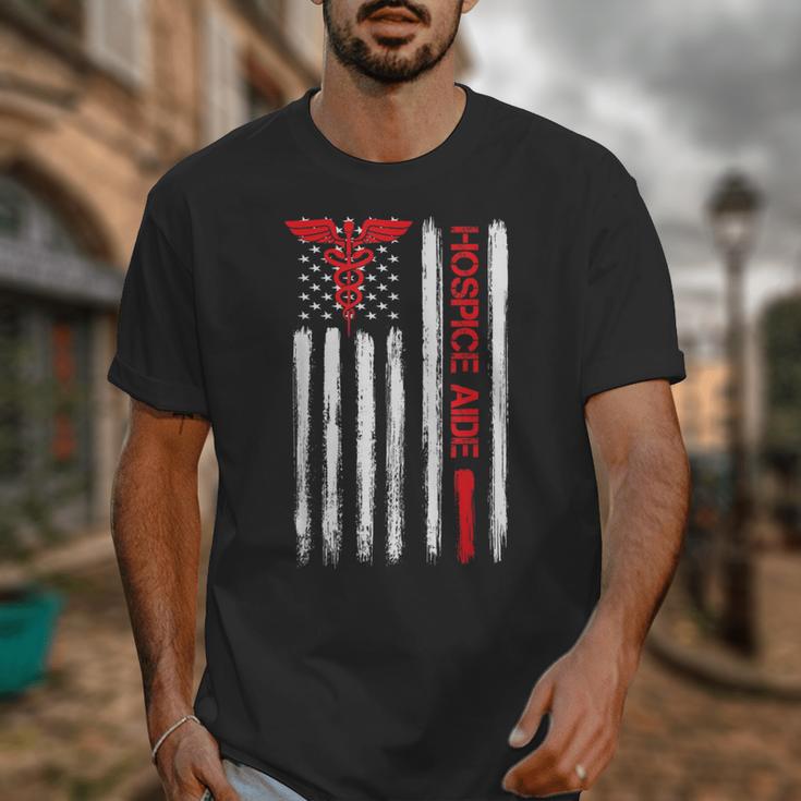 Hospice Aide American Flag Nurses Graduation Medical Unisex T-Shirt