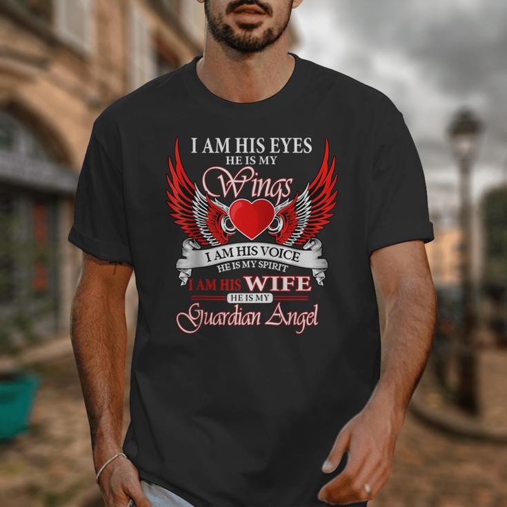 My Husband Is My Guardian Angel In Heaven Memory Memorial Unisex T-Shirt My Husband Is My Guardian Angel In Heaven Memory Memorial Unisex T-Shirt