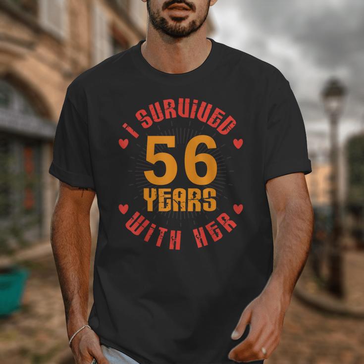 Husband I Survived 56 Years With Her Wife Marriage Memory Unisex T-Shirt